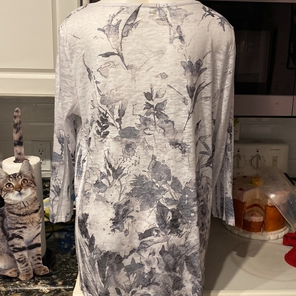 J womens Impulse casual floral 3/4 sleeve stretch regular size top XL - Picture 3 of 5